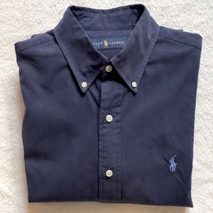 Blue long sleeve shirt, Ralph Lauren.  Size M